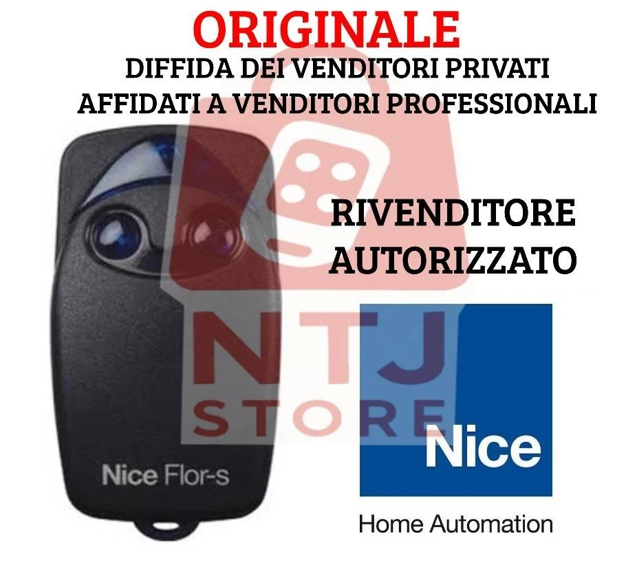 Telecomando ORIGINALE NICE FLOR FLO2R-S FLOR-S 2 tasti 433,92MHz