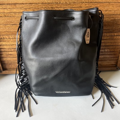 VICTORIA'S SECRET Fashion Show BLK Fringe Model Backpack Backstage Bag GRT! 