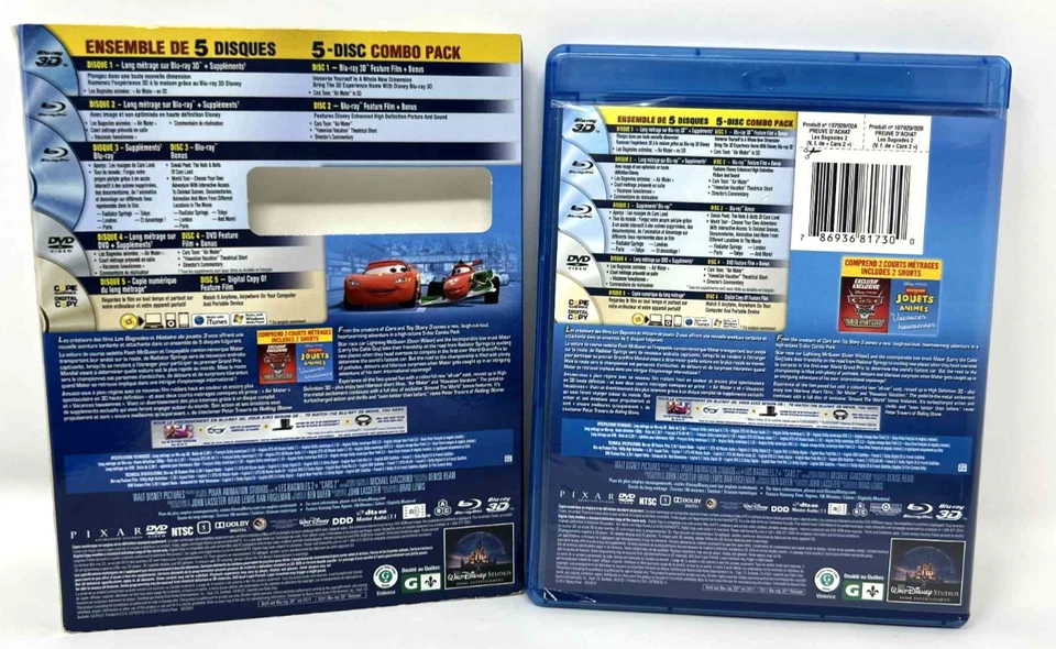 Cars 2 3D (Blu-ray/DVD, 2011, 4-Disc Set) w/Lenticular Slipcover - Image 2 of 3