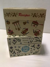 2x Recipe Tin Box Ohio Art & Family Circle Kitchen Motif Made in USA 3 X 5”