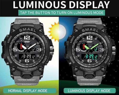 Orologio Militare Uomo Orologio da Uomo Analogico e Digitale Orologio Sportivo - Foto 11 di 12