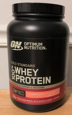 Optimum Nutrition Gold Standard Strawberries & CreamWhey Protein 1.5 lb Exp 2/28