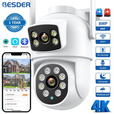 4K 8MP Wifi Camera PTZ Outdoor Dual Screens Human Detection Dual Lenses 4MP Secu
