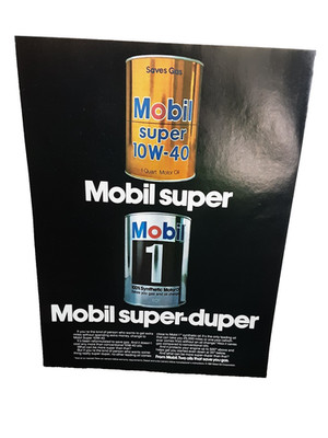 1981 Mobil 1 Motor Oil Ad Mobil Super Duper Synthetic Oil Vintage Print Ad