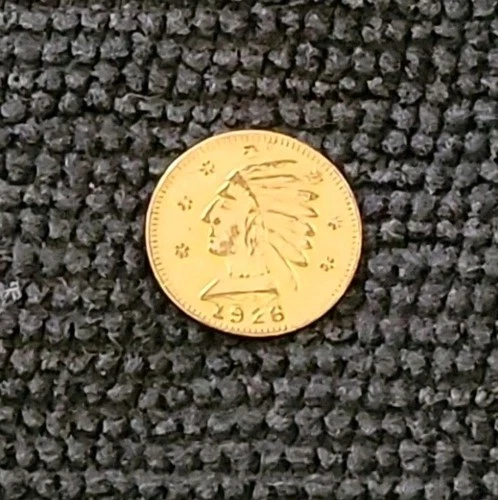 1926 Alberta Gold Coin Indian Head 7 Star Wreath Small Gold Dollar Money