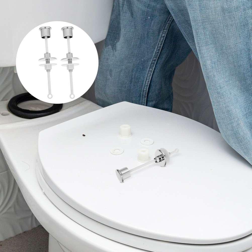  2 Pcs Toilet Lift Switch Tank Flush Button Assist Replacement Push Buttons