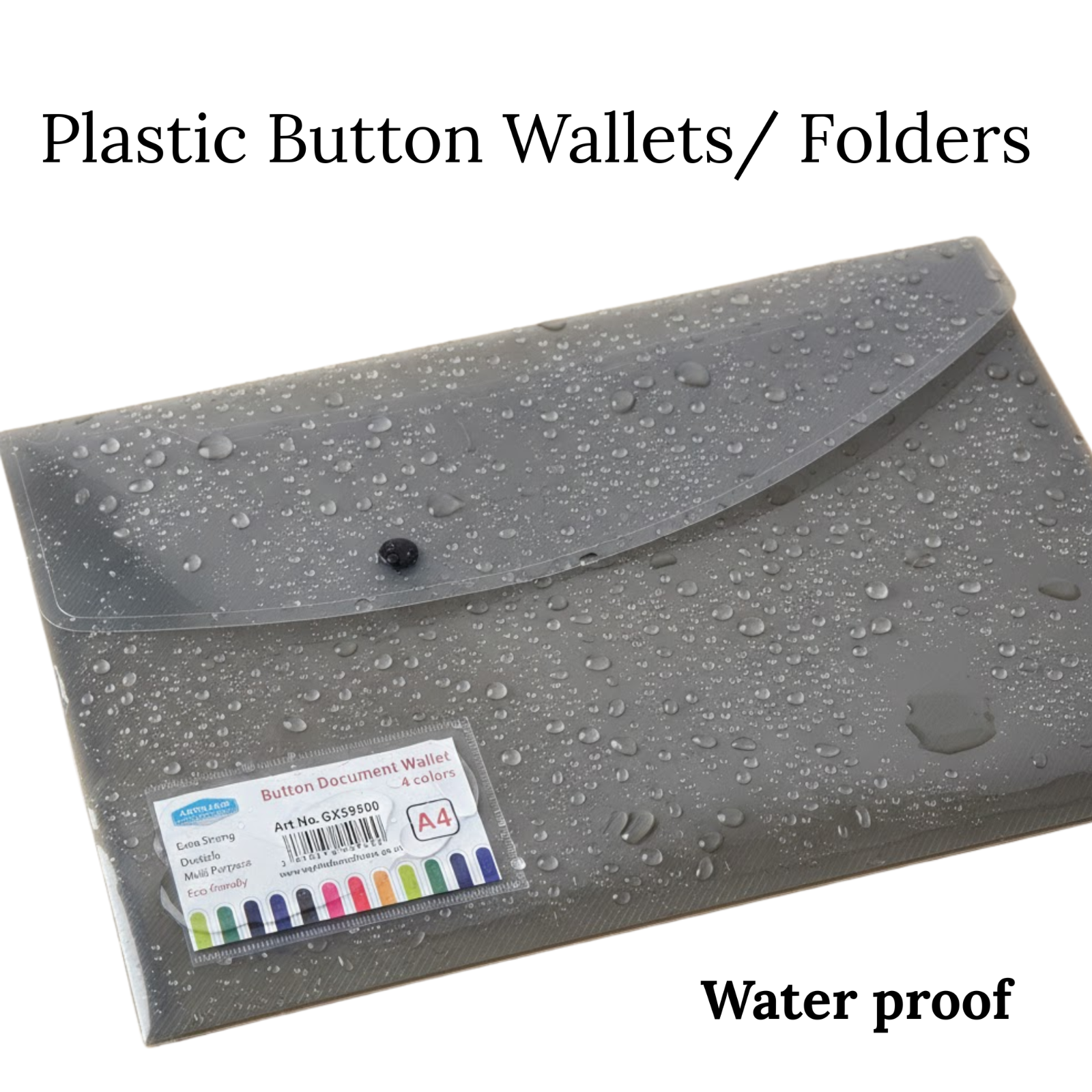 A4 Plastic wallets Stud Document Wallet Files Folders Filing School ...