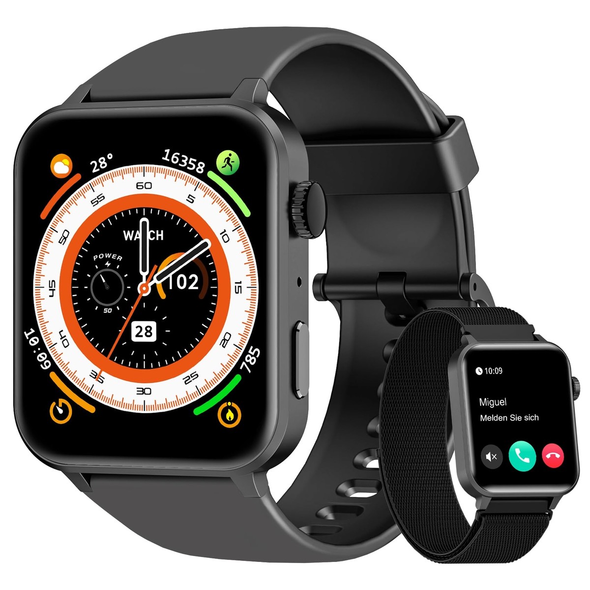 Reloj Inteligente Hombre Mujer, Smartwatch con Llamadas