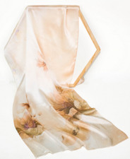 100 Satin Silk Scarf Women neckerchief Shawl Wrap Floral beige yellow gray MQ85