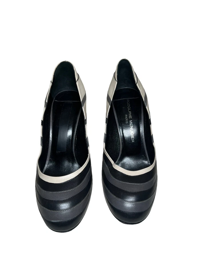 Rodolphe Menudier Leather Heels Shoes Pumps Made in Italy SIZE 38 - Imagem 2 de 4