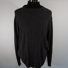 Dockers Sweater Mens Large Pullover Knit Crew Neck Dark Gray Long Sleeve NWT