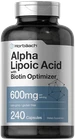 Alpha Lipoic Acid 600mg | 240 Capsules	| with Biotin Optimizer | by Horbaach