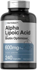 Alpha Lipoic Acid 600mg | 240 Capsules	| with Biotin Optimizer | by Horbaach