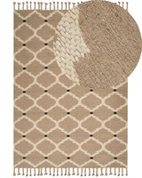 Teppich Jute Beige / Schwarz Rechteckig 200X300 Cm Geometrisches Muster Orencik