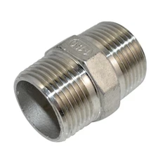 1" inch Pipe Fitting Hex Nipple NPT 304 Stainless Steel Male x Male connector