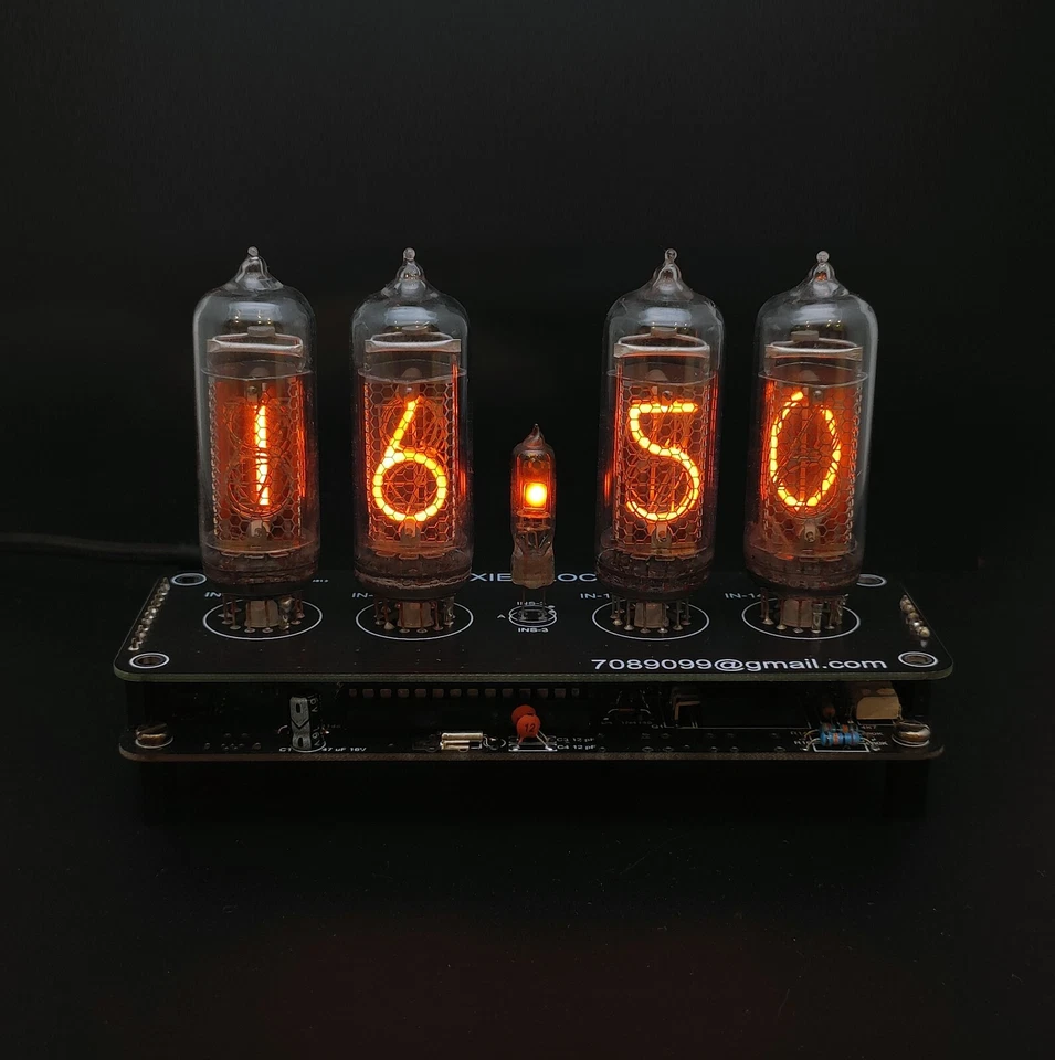 Nixie Clock IN-14 RGB Backlight Assembled *Alarm , power from USB, 24h format* - Image 4 of 4