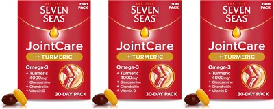 180 x Seven Seas Gelenkpflege Kurkuma 4000mg & Omega-3 Tabletten & Kapseln