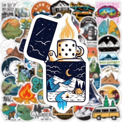 10/30/50PCS Forest Hiking Camping Stickers Outdoor Explore Mountain Climbing DIY