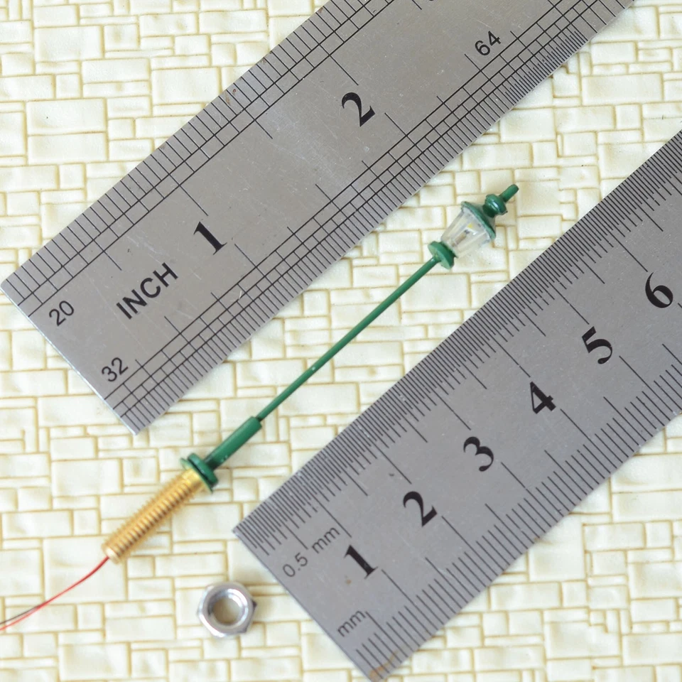 10 x HO scale model railroad antique street light LED lamppost path lamp #S0108 - Image 3 of 4