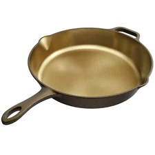 iLiving Seasoned Modern Heirloom Mirror Polished Cast Iron Skillet Pan 12" 2.7L