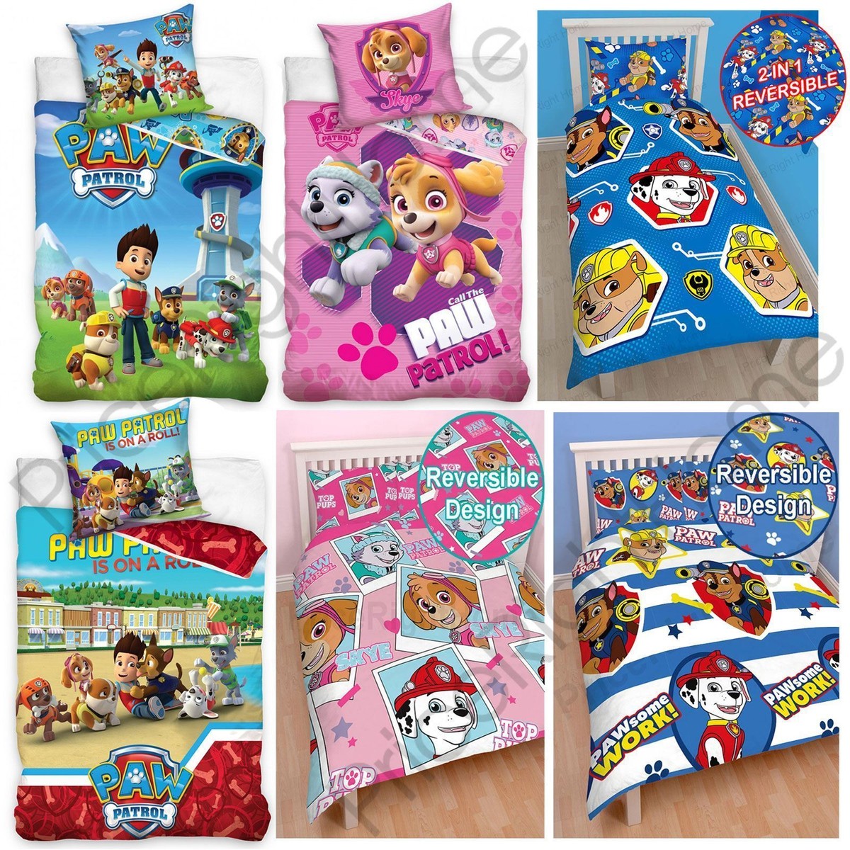 REDUCED Paw Patrol Boys Girls Single Double Duvet Cover Kids