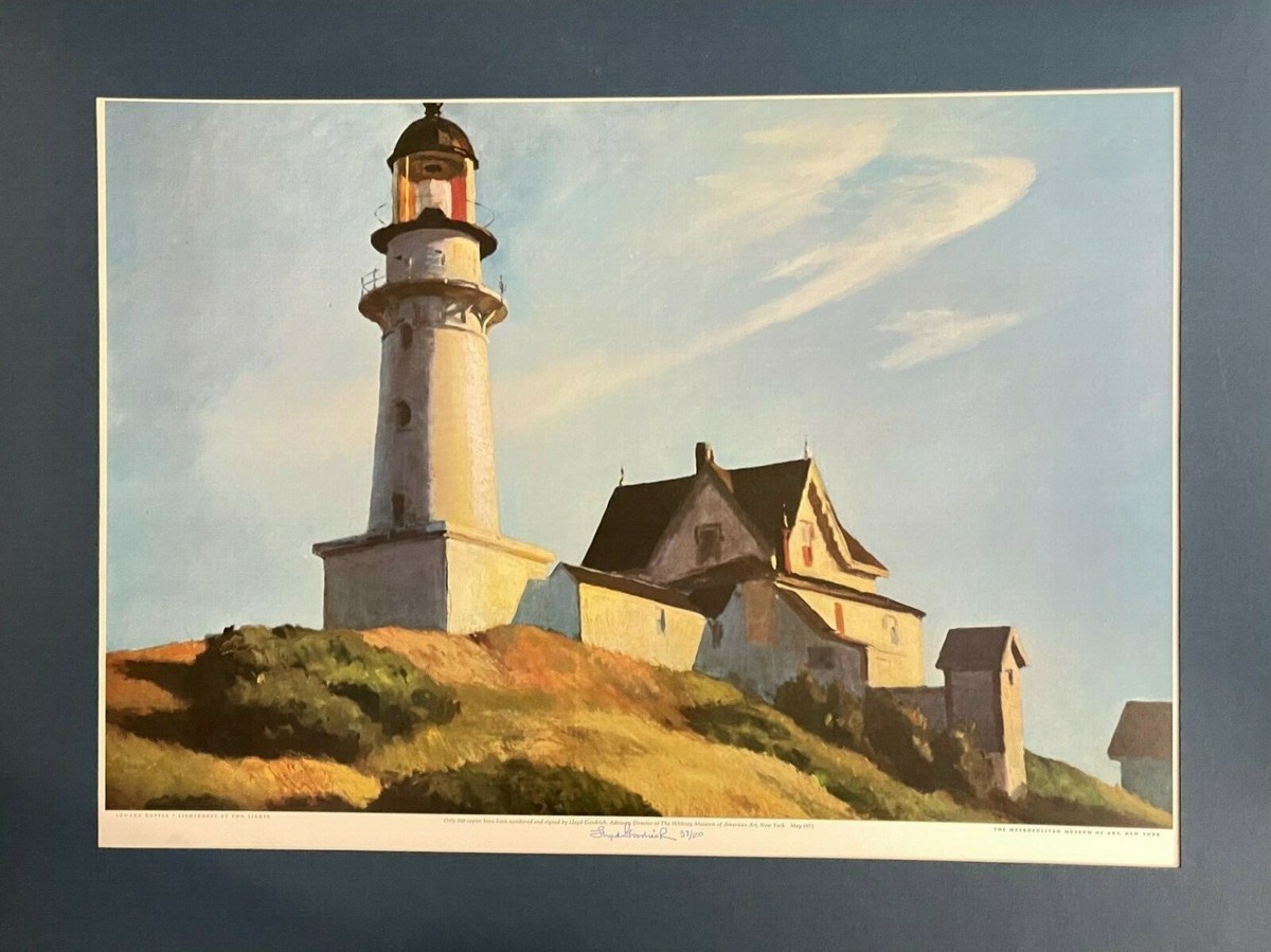 Edward Hopper Lighthouse At Two Lights Signed by Lloyd