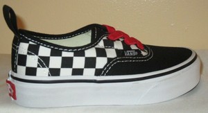 black red and white checkered vans