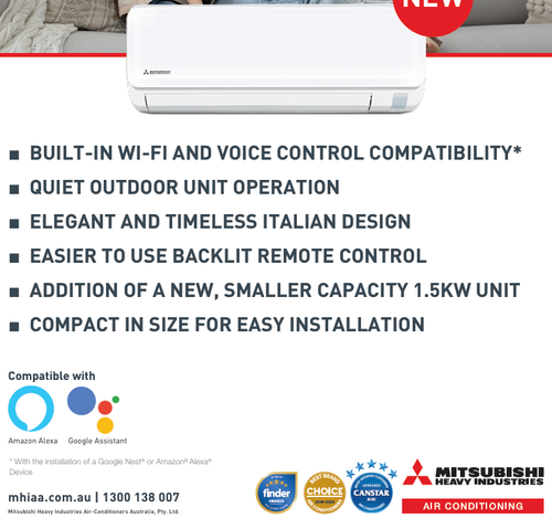 Mitsubishi CIARA 2.5kW Cool 3.0kW Heat Inverter Split Air Conditioner DXK09ZTLA - Picture 3 of 11