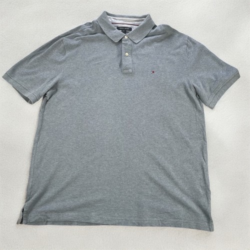 Tommy Hilfiger Herren Poloshirt Kurzarm XXL Grau Regular Fit sehr guter Zustand
