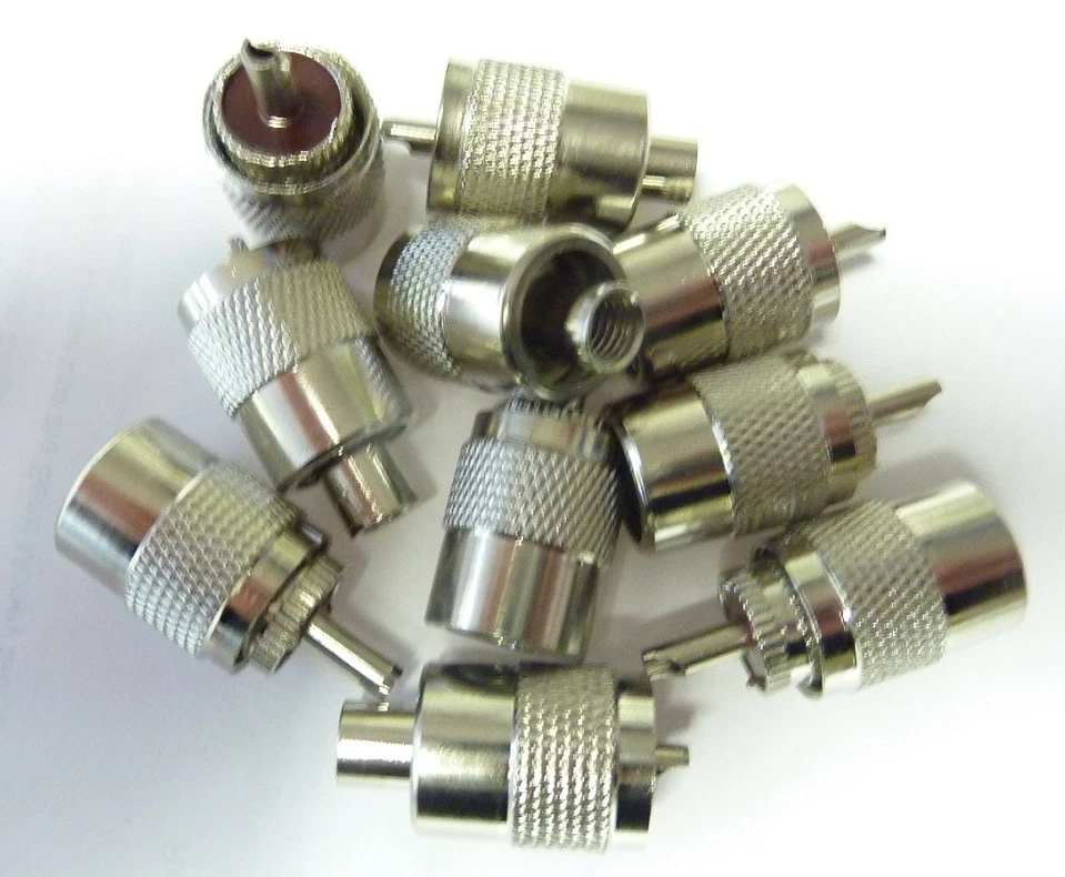 CB Ham Radio Antenna PL259 Connector Plug for 7mm RG8X Coaxial Cable x 10
