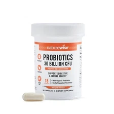 NatureWise Max Probiotics for Women & Men - 30 Billion CFU 18 Strains + Organ...