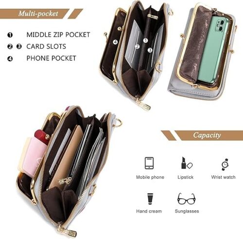 Cell Phone Purse Small Crossbody Bags for Women Cellphone Wallet Bag with RFID B - Picture 4 of 6