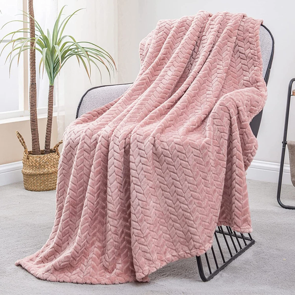 Extra large pink throw sale
