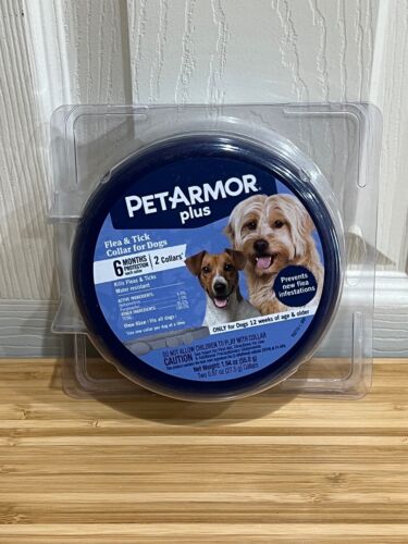 New Set of 2 PetArmor Plus Flea & Tick Collar for Dogs 12 Month Supply ONE SIZE