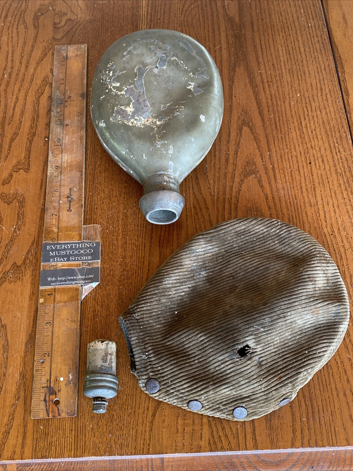 1915 J Hirschhorn WW1 German Heer M1915 M1917 STEEL CANTEEN w/ CORDUROY COVER