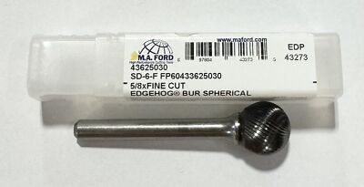 M.A. Ford 5/8'' Carbide Burr SD-6-F Spherical Shape Fine Cut 1/4'' Shank USA
