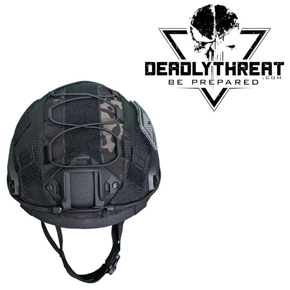 Casco de combate táctico balístico Superlite NIJ IIIA mediano grande con cubierta de camuflaje Foto 3 de 4