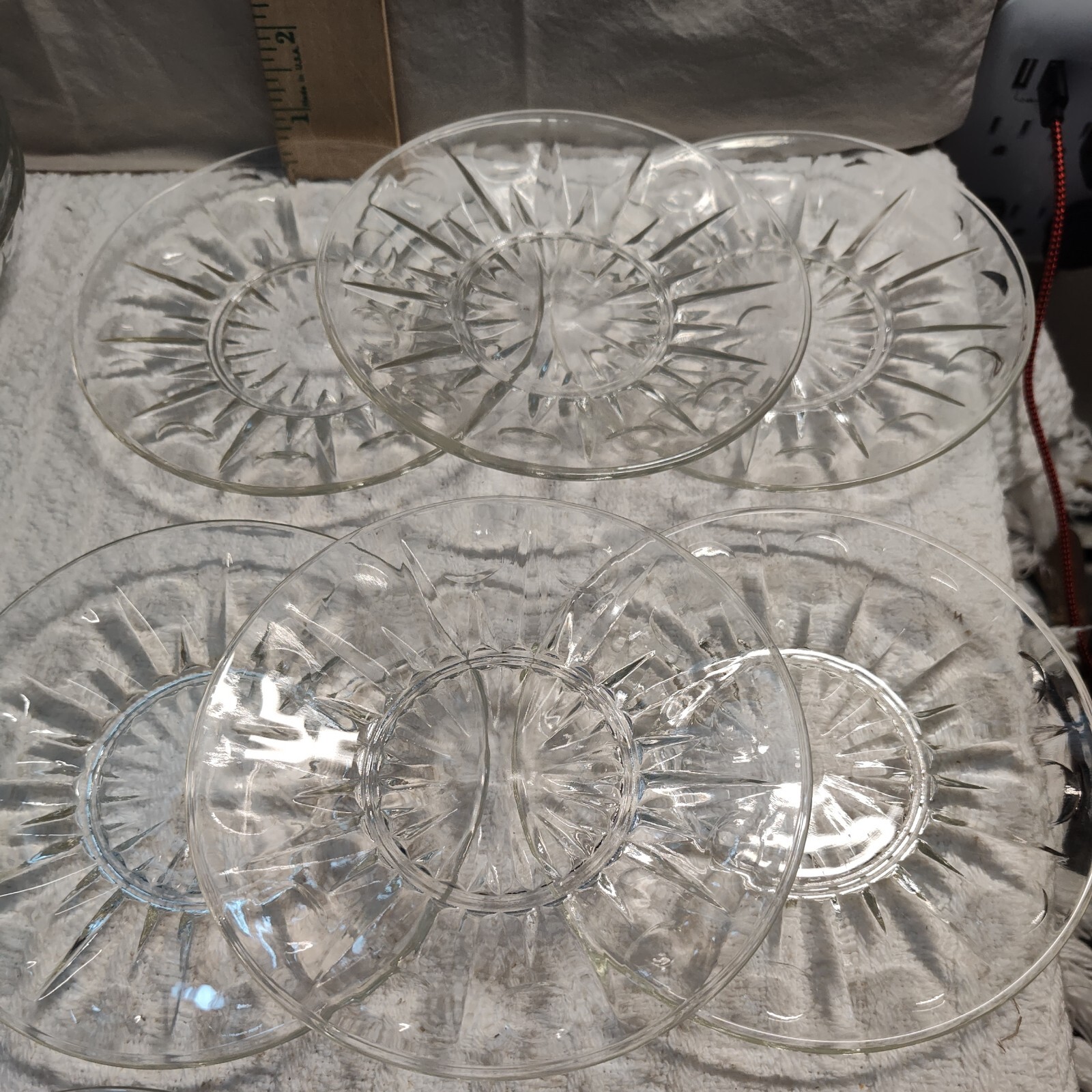 Lot of 8 vintage Princess House Regency clear glass Bread and Butter