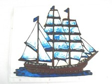 Gabis  Window Color Fensterbild Deko Bad Maritim großes Segelschiff viele Farben