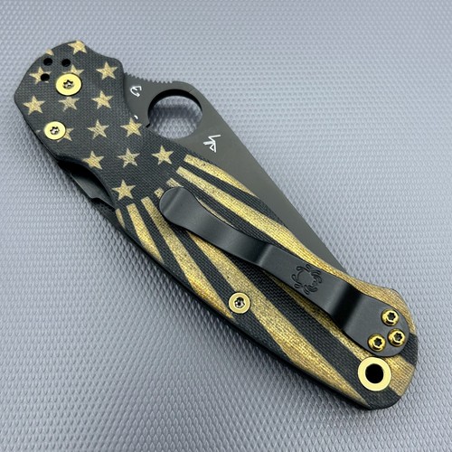 Spyderco Paramilitary 2 C81GPBK2 w/USA Starburst Pattern scales - S45vn Steel - Picture 10 of 15