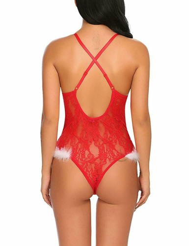 Womens Sexy Lingerie Babydoll Lace Dress Sleepwear Santa Costume Nightwear Gifts - Picture 58 of 203
