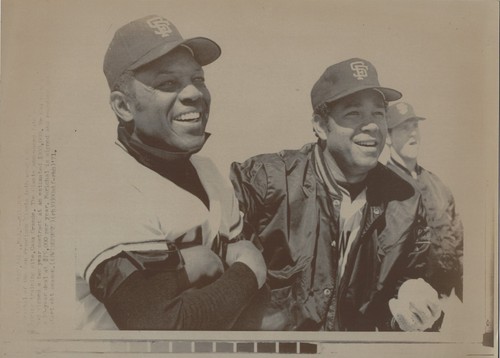 Original AP Type 3 1971 Willie Mays Juan Marichal SF Giants HOF 8x11 Press Photo