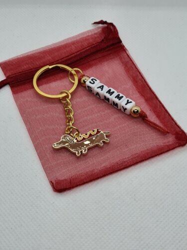 Personalised funny Sausage dog Keyring, dog gifts, dachshund lover, hot dog 🌭 - Picture 2 of 3