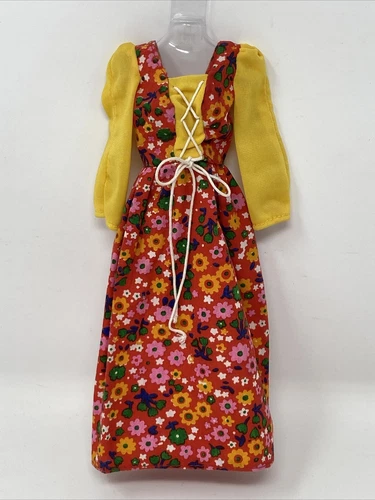 Vintage Barbie Clothes Best Buy Doll Outfit #9575 Calico Peasant Dress