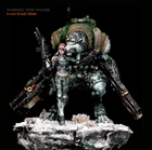 35mm Resin figures model Female Gunner W/Wolves Unpainted Unassembled