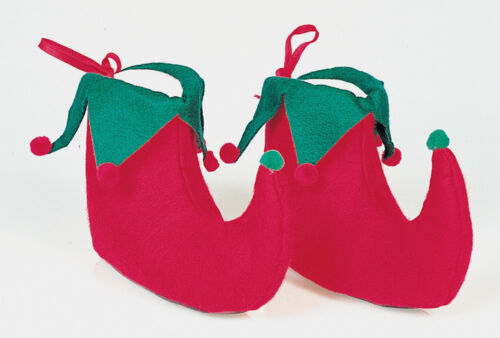 Red and Green Elf Shoes Santas Helper Christmas Teen to Adult Size Unisex - Picture 1 of 1