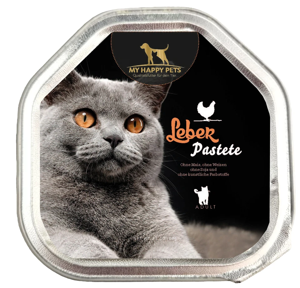 MY HAPPY PETS Premium Katzenfutter 4 Sorten Pastete getreidefrei 240 x 99,2 g - Bild 3 von 4