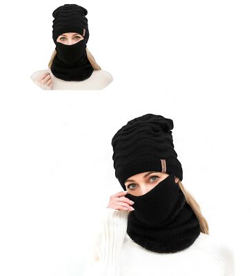 ターバン Winter Beanie Cap Outdoor Wind Proof Knit Hat Skull Cap Slouchy