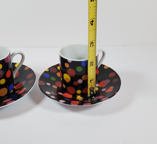 Salvador Dali Art Museum Espresso Coffee Cup & Saucer Set of 2 Polka Dots - Picture 6 of 6