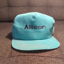 Vintage Allison Transmission Hat Snapback Teal USA Made 80s